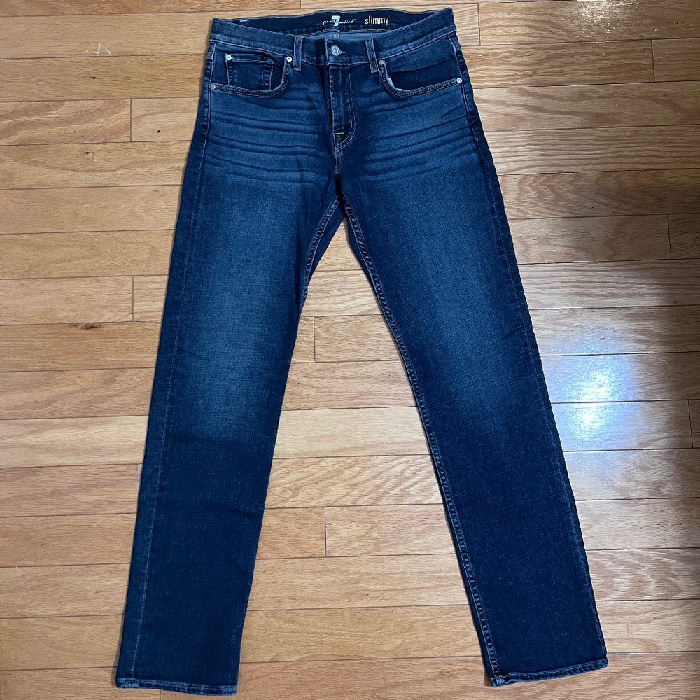 7 for all man kind Slimmy Dark Wash Jeans, 33